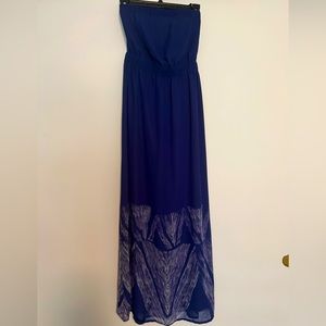 The Limited Strapless Maxi Dress in Navy